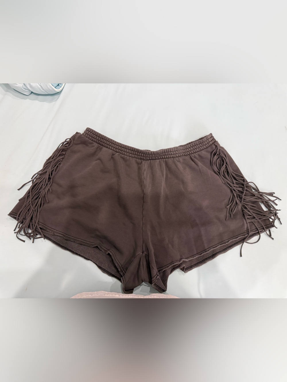 Aerie Fringe Hem High Waist Shorts